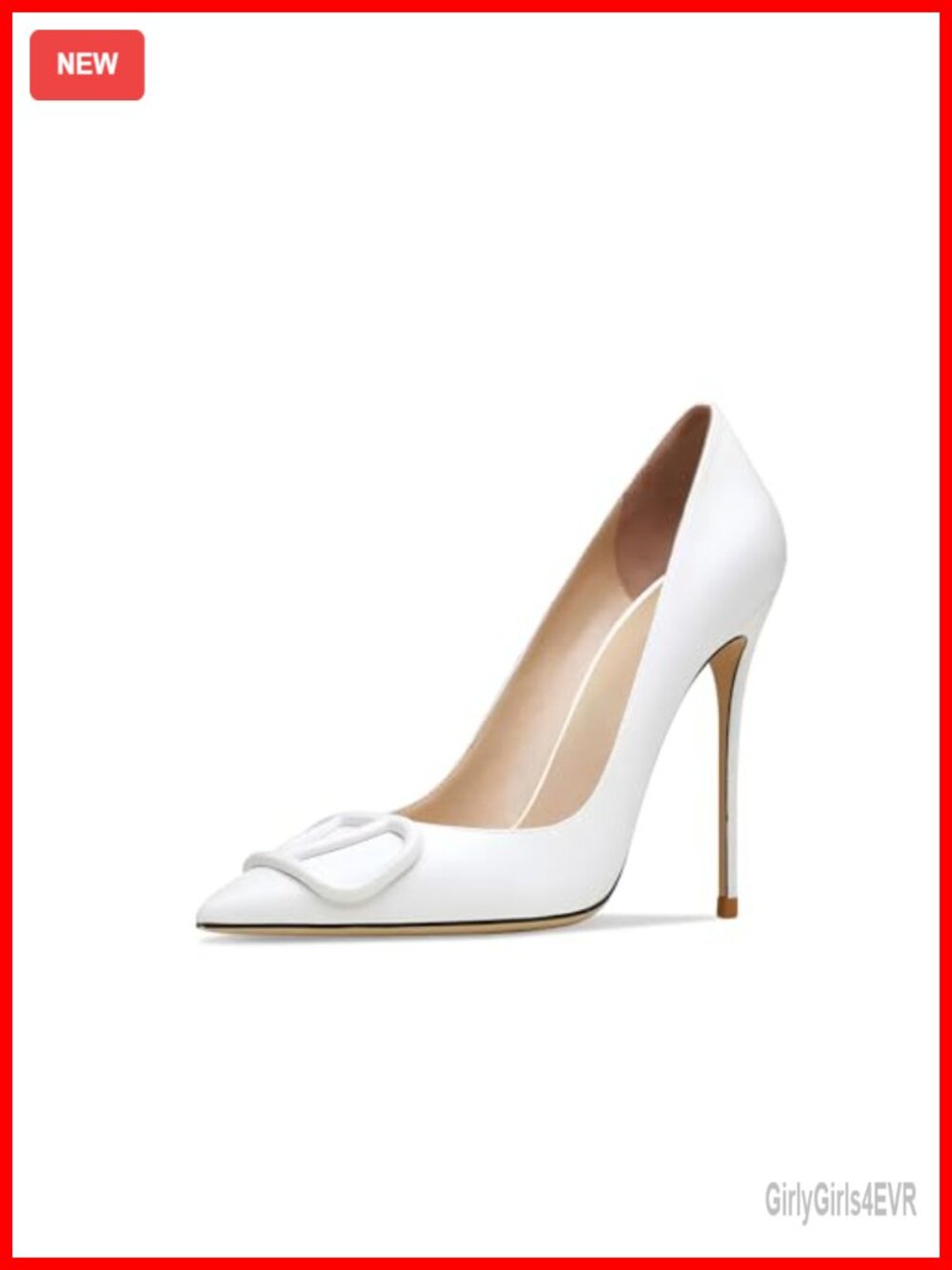 Pointed Toe Stiletto Heels with Rhinestone Buckle Slip-on Pumps for Wedding